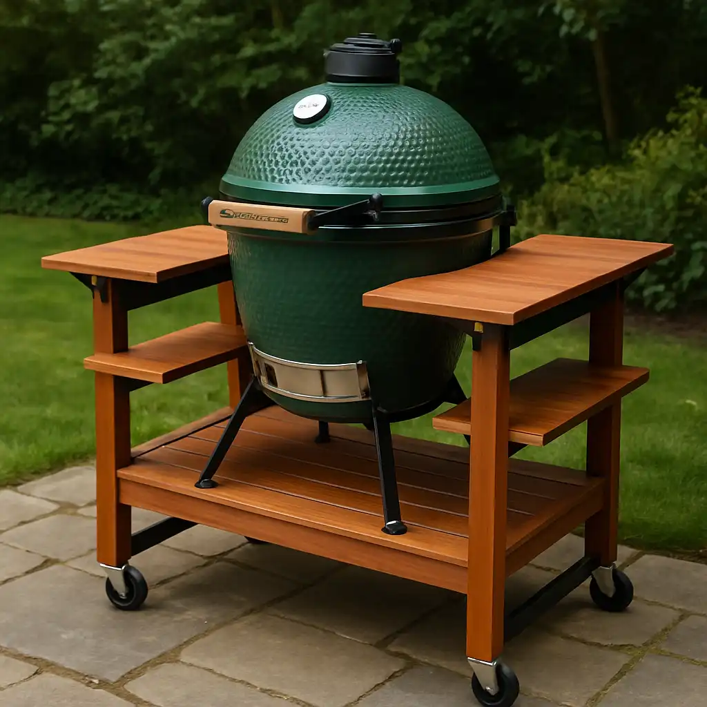 Accessori Big Green Egg 2026: Trasforma il tuo Kamado con Tavolo in Eucalipto, Nido e Mensole Professionali