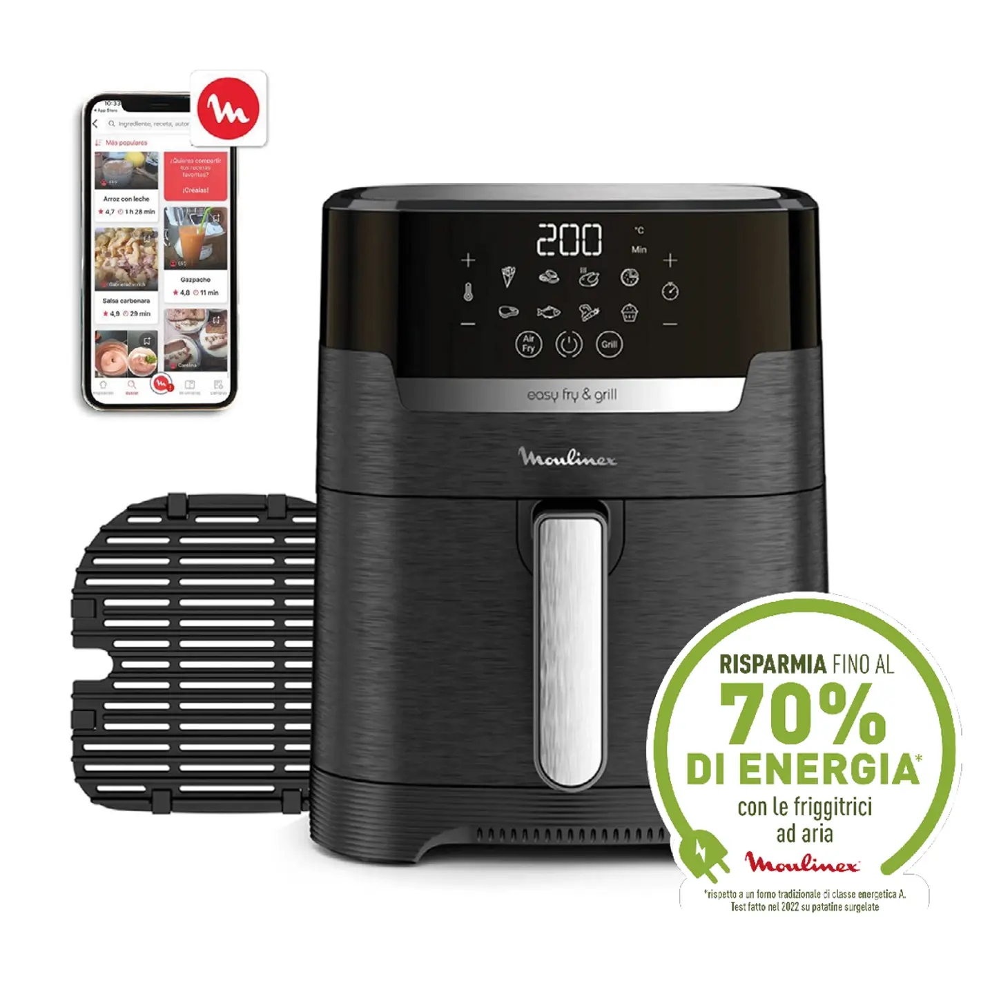 Pièces détachées et accessoires Friteuses à air Moulinex Easy Fry and Grill Digitale Black 4,2L - EZ505810