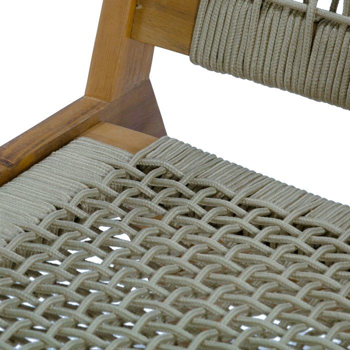 Fauteuil bas en bois d'acacia FSC et résine tressée - 1 personne - Mérida - Vert olive