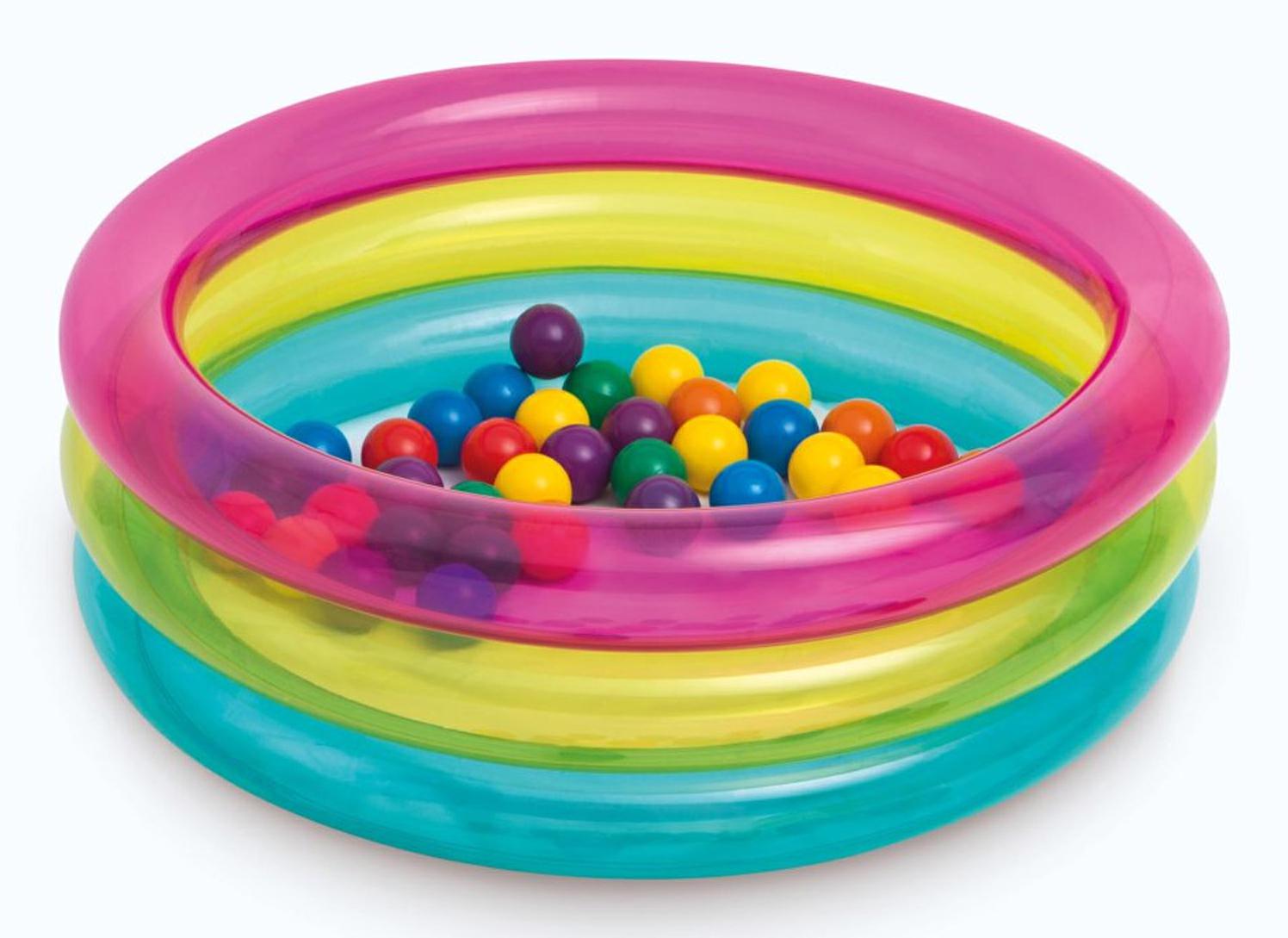 INTEX PISCINA BABY TRE ANELLI CON PALLINE ROTONDA 1/3ANNI 86x25 48674