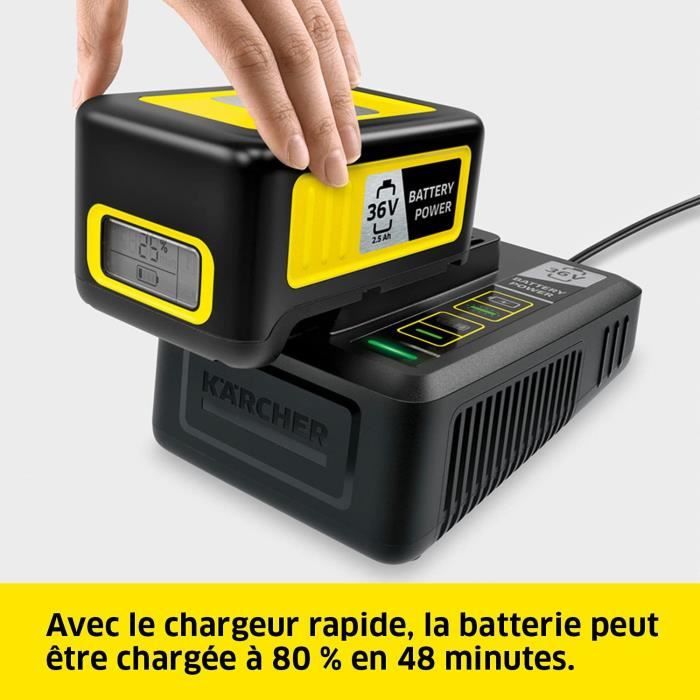 Batterie KARCHER POWER 36V/2,5 Ah avec écran LCD et chargeur rapide