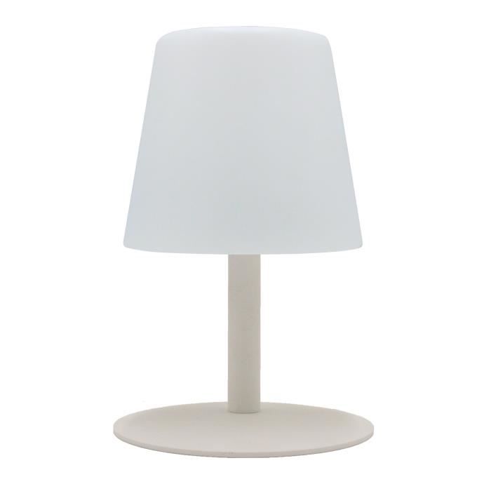 Lampe de table sans fil STANDY MINI CREAM avec base en acier crème - base LED blanc chaud/blanc froid