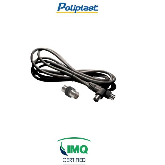 POLIPLAST CAVO ANTENNA 3MT FEMMINA+ADATTATORE MASCHIO NERO 100303NE
