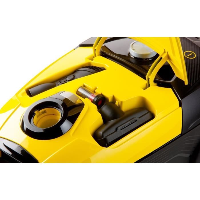 DOMO DO7294S - Aspirateur poubelle avec sac - 5 L - Filtre HEPA H13 - 73 dB - Puissance d'aspiration réglable - Tube métallique de 90 cm