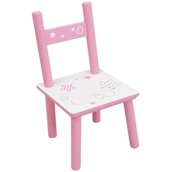 FUN HOUSE - Table licorne h 41,5 cm x l 61 cm x p 42 cm avec une chaise h 49,5 cm x l 31 cm x p 31,5 cm pour enfants