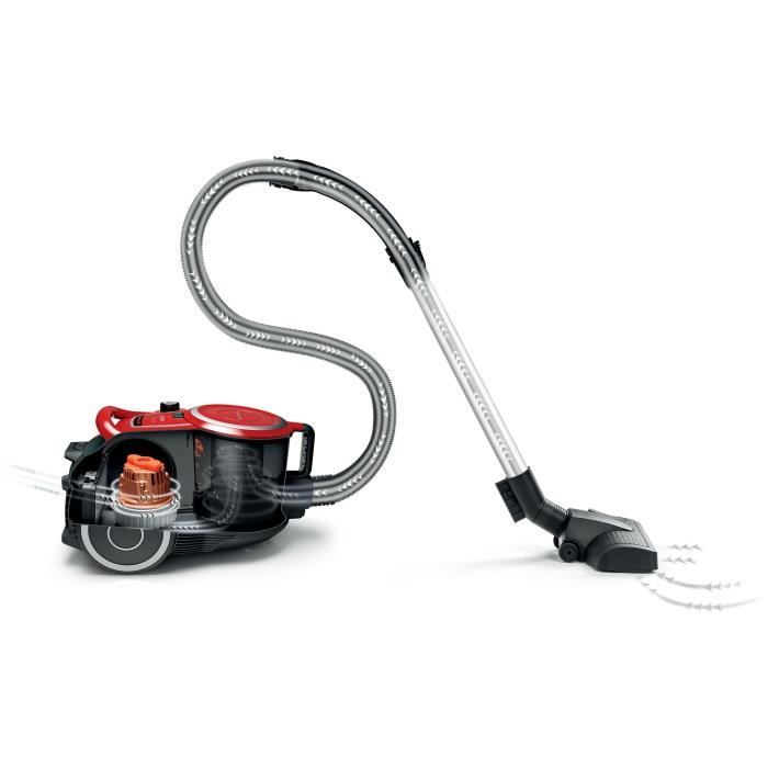 Nouveau ! Aspirateur Sled sans sac - BOSCH BGC41Q69 Series 6 - 600 W - ProSilence - 70 dB - Capacité du réservoir de 2,4 L - Rouge