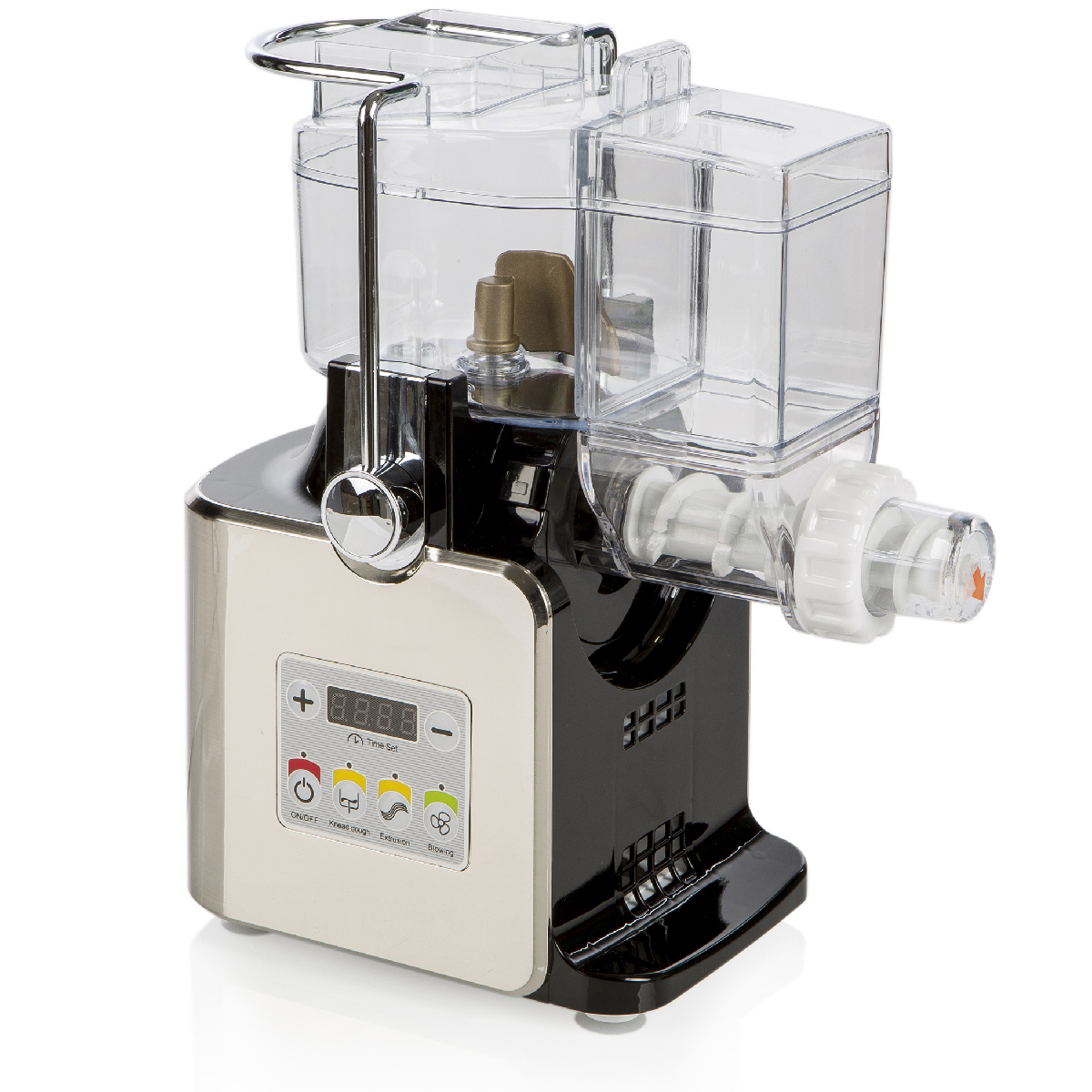 Machine à pâtes fraîches électrique 1800 W en acier et ABS. 5 types de pâtes possibles, 30 x 16 x h 35 cm - Hurray