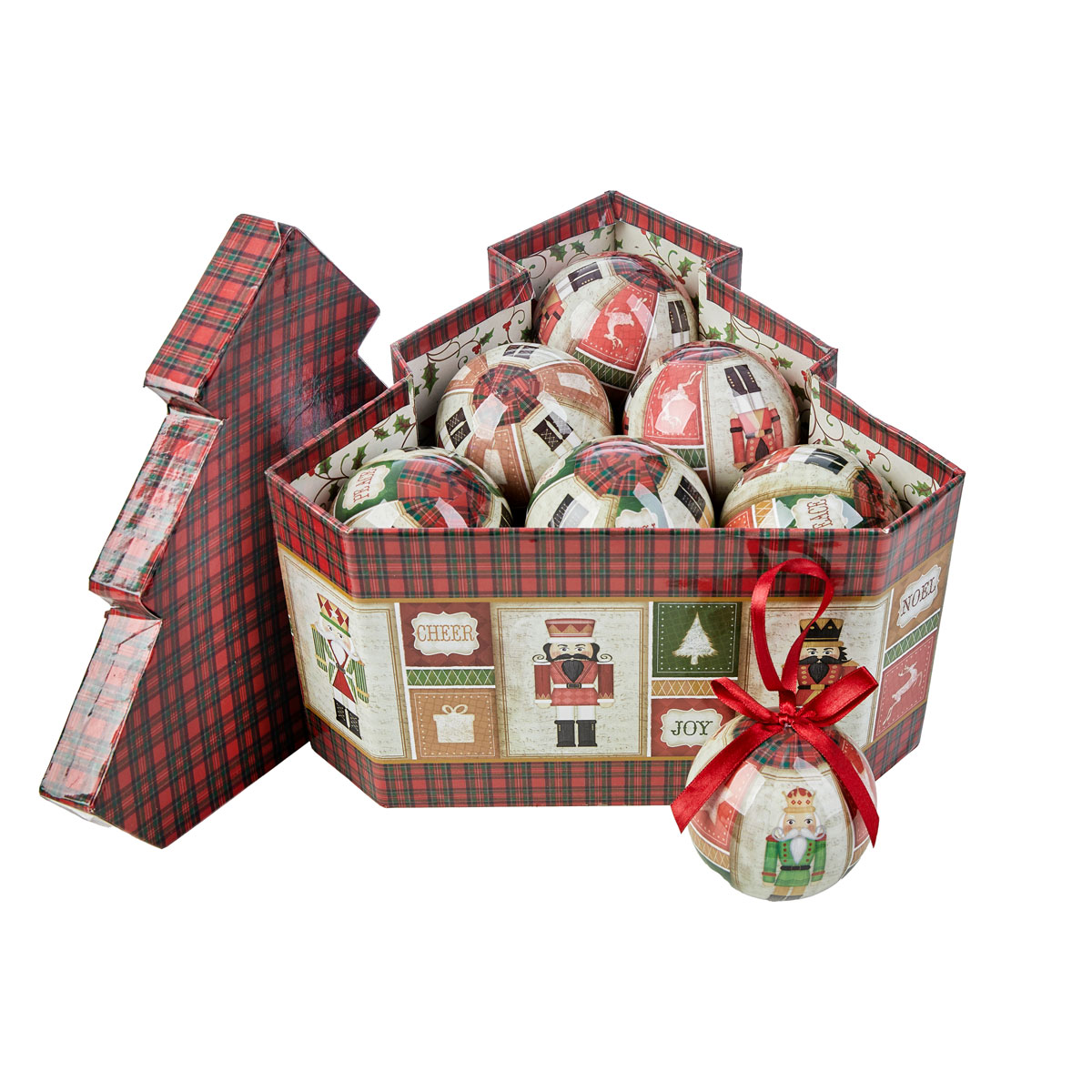 Ensemble de 12 décorations d'arbre, coffret cadeau Ø 7,5 cm - Décor