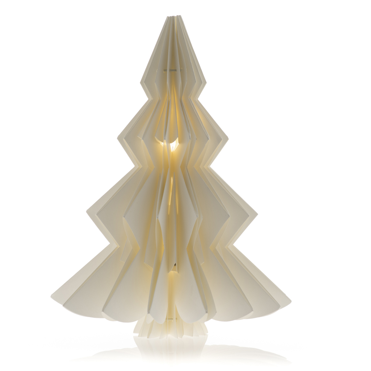 Décoration en papier sapin de Noël 3D avec LED <br>Ø 21 x h 37 cm - Décor