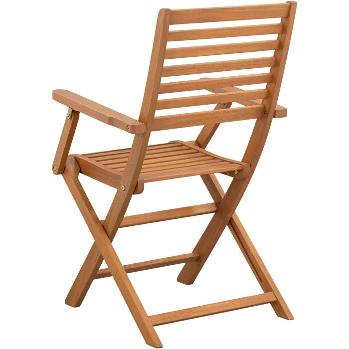Lot de 2 chaises de jardin pliantes FSC eucalyptus - 57,5 x 56 x 90 cm