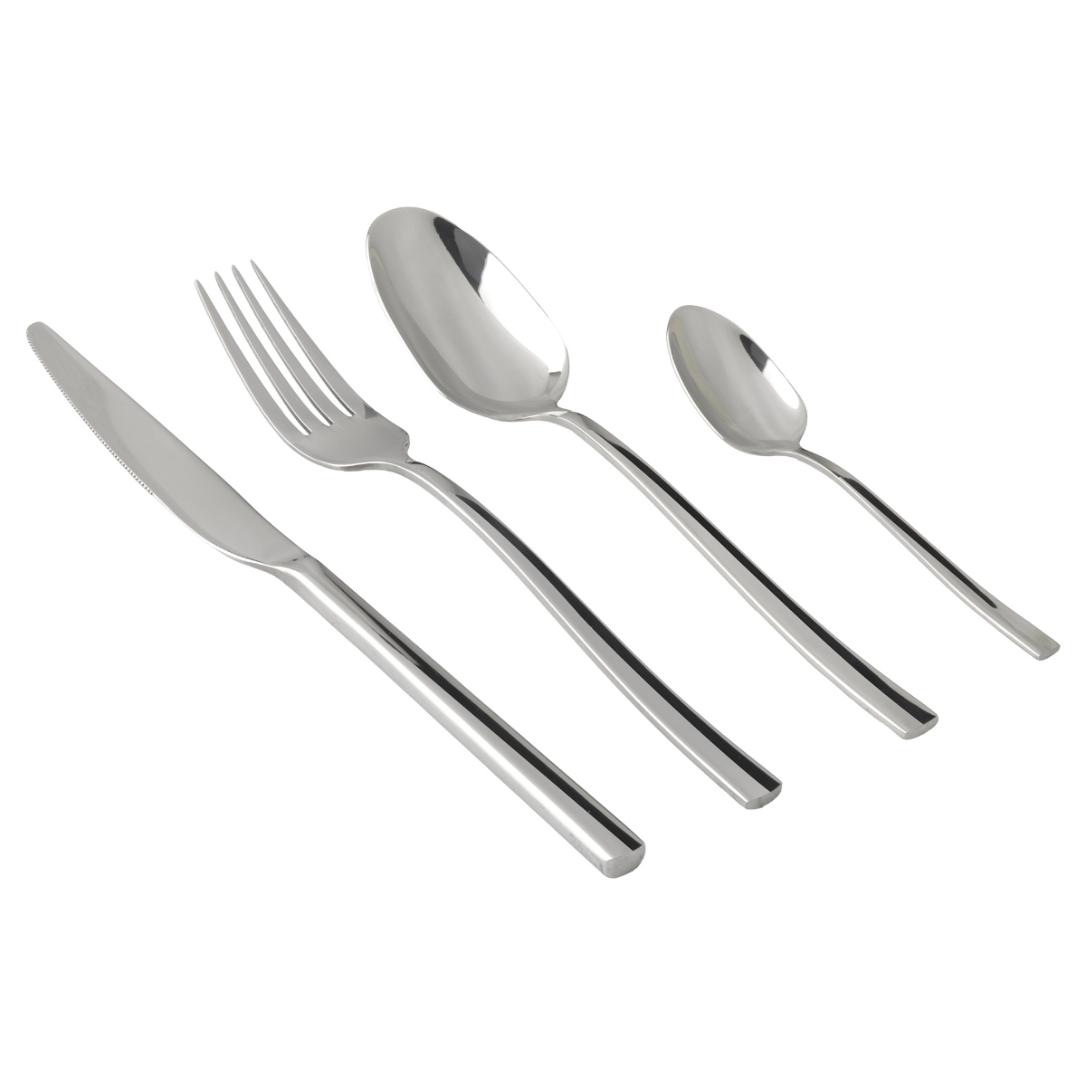 Set de couverts 24 pièces (6 couteaux, 6 fourchettes, 6 cuillères, 6 cuillères) en acier - Gourmet