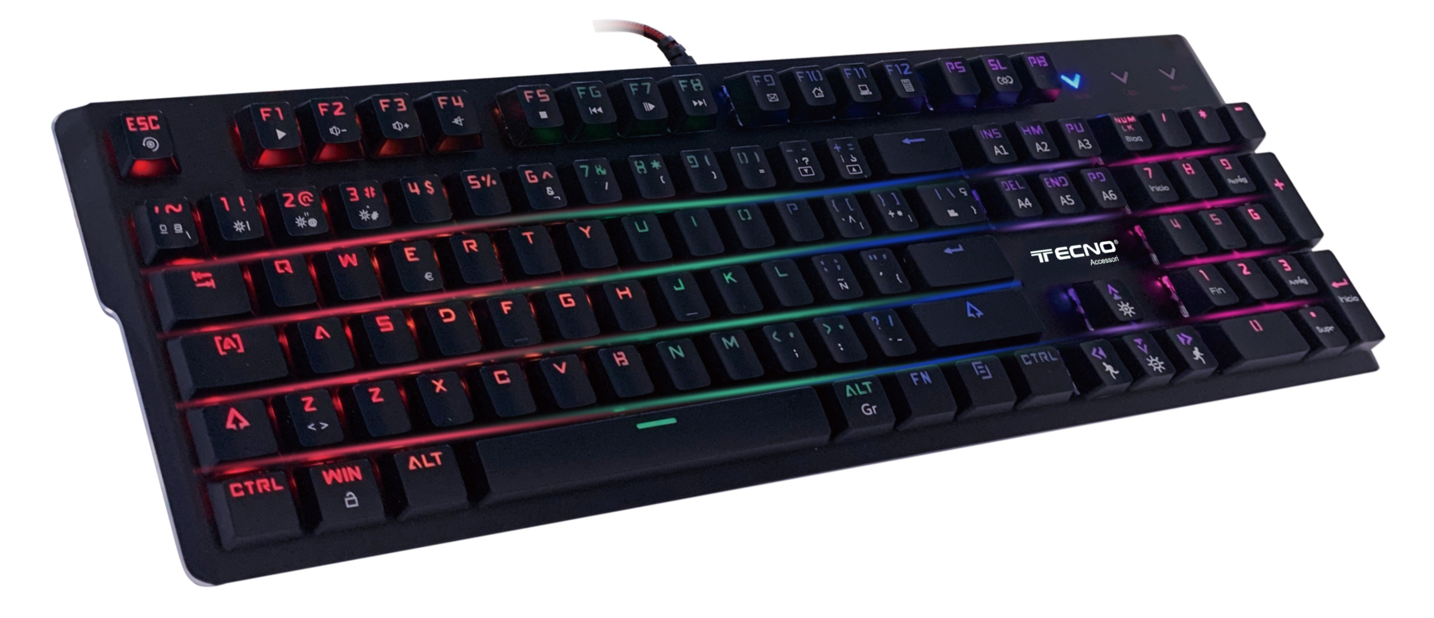 TECNO TASTIERA GAMING MECCANICA21MOD.ILLUMIN.USB NERO RETAIL TC-PG541