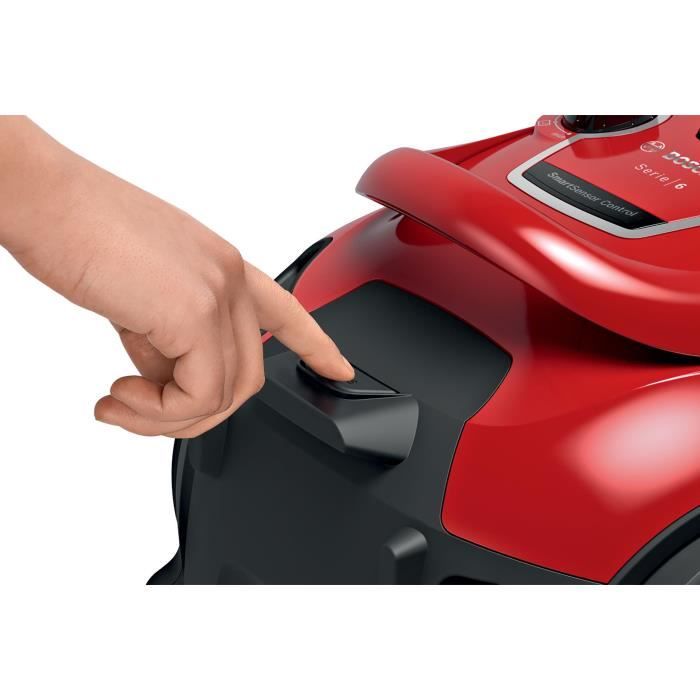 Nouveau ! Aspirateur Sled sans sac - BOSCH BGC41Q69 Series 6 - 600 W - ProSilence - 70 dB - Capacité du réservoir de 2,4 L - Rouge