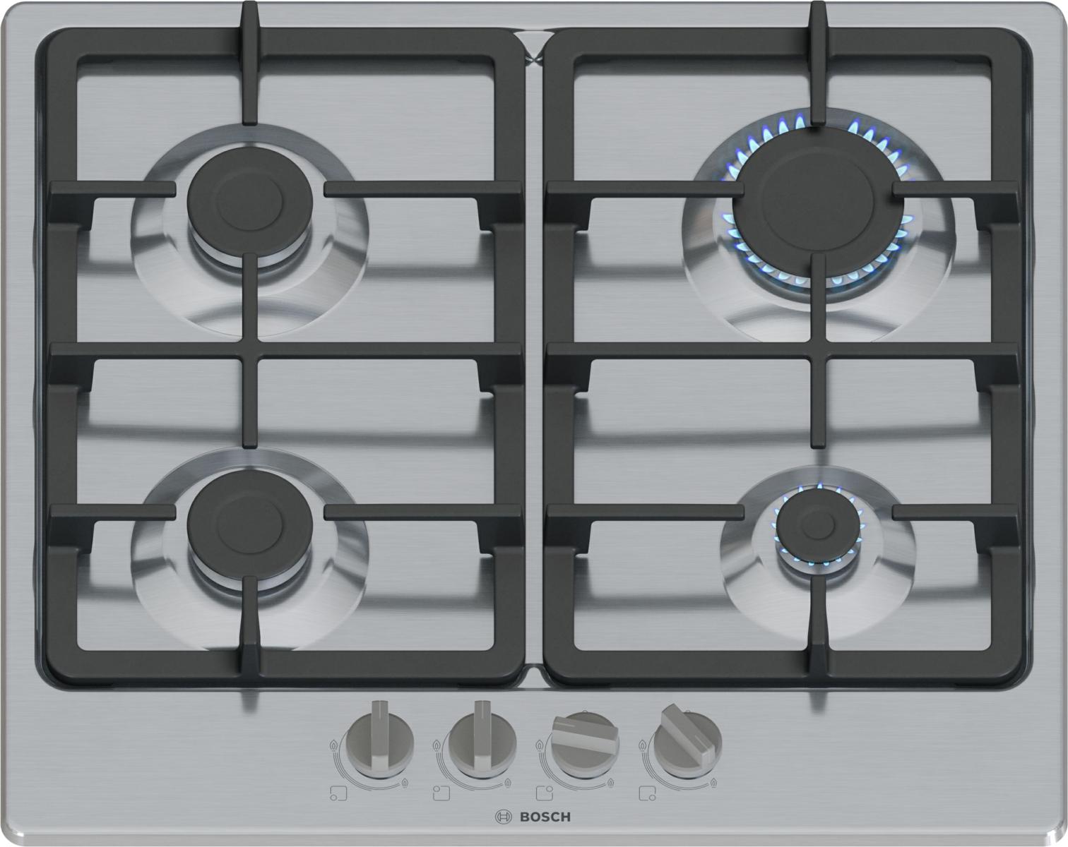 Piano cottura a gas Bosch 4 ZONE 60CM INOX PGP6B5K90