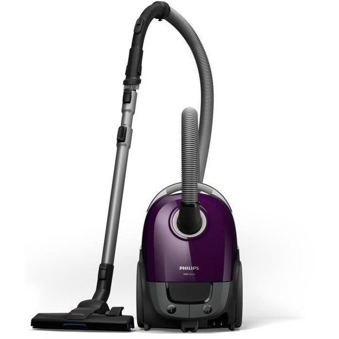Aspirateur à sacs - PHILIPS - XD3100/06 - 900 W - 79 dB - Violet