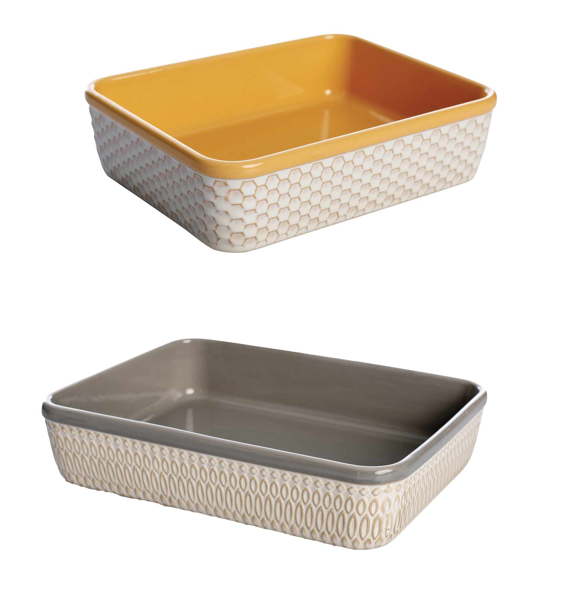 Set de 2 plats de cuisson. Temp. Température maximale 220 °C 22 x 17/29 x 21 cm - Caracas