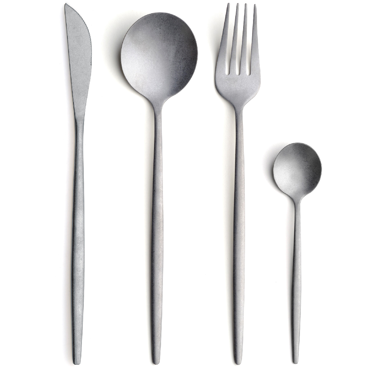 Set de couverts 24 pièces (6 couteaux, 6 fourchettes, 6 cuillères, 6 cuillères) en acier PVD - Gourmet