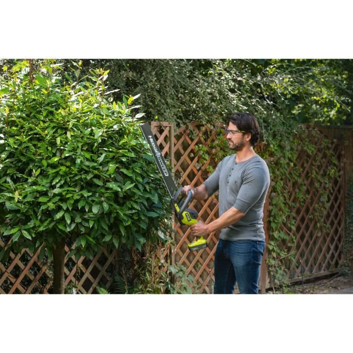 Taille-haie LINE 18 V - design en ligne - lames de 50 cm - distance de 24 mm - 1 batterie au lithium+ 18 V 2,0 Ah et 1 chargeur de batterie 1,5 A