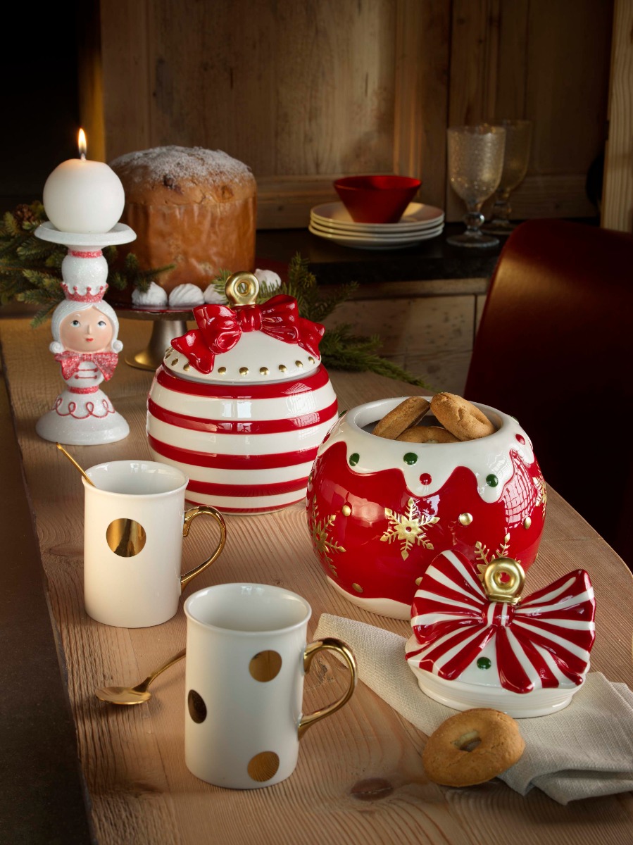 Set de 2 tasses à pois en porcelaine neuve avec manche doré 310 ml - Grands pois