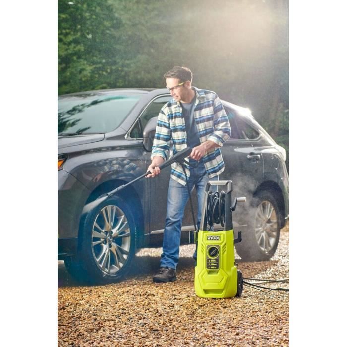 Nettoyeur haute pression 2000 W 150 bar 450 L - 8M flexible, serpentin, réservoir 0,9 L, lances (varieux-turbo), brosse rotative