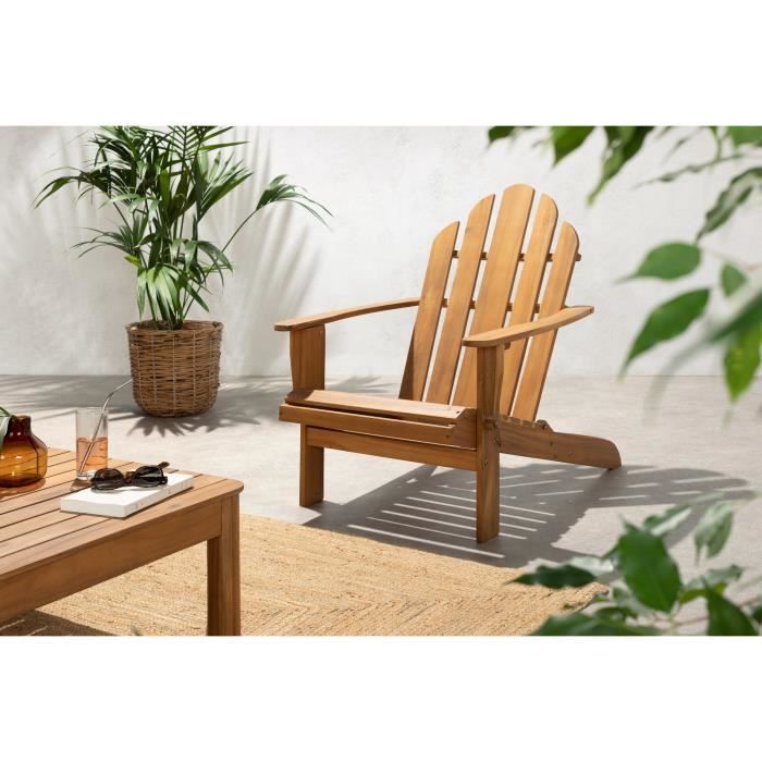 Chaise de jardin inclinable en acacia FSC - 72,5 x 89,5 x H.94 cm
