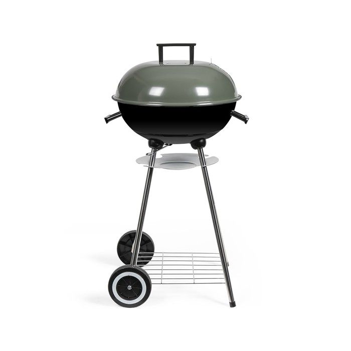 Barbecue à charbon de bois - LIVOO - DOC172K - ø41 cm - Grille en acier chromé - Hauteur 69,5 cm - Poignées - 2 roues dentées