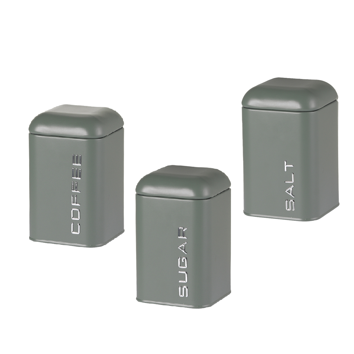 Set de 3 pots avec fermeture hermétique 11,5 x 11,5 x h 17,5 cm - Vintage