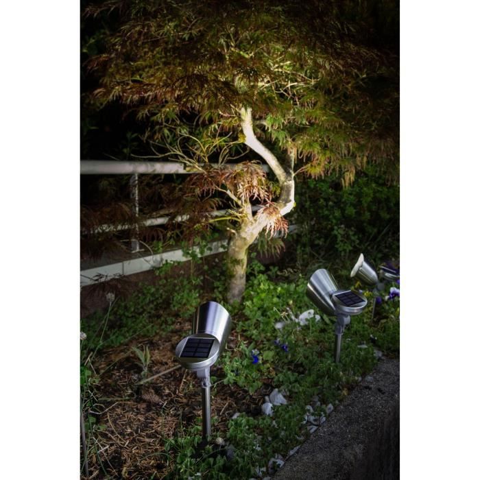 Projecteur solaire GALIX en acier inoxydable brossé - 0,29 W