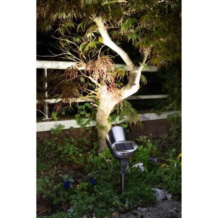 Projecteur solaire GALIX en acier inoxydable brossé - 0,29 W