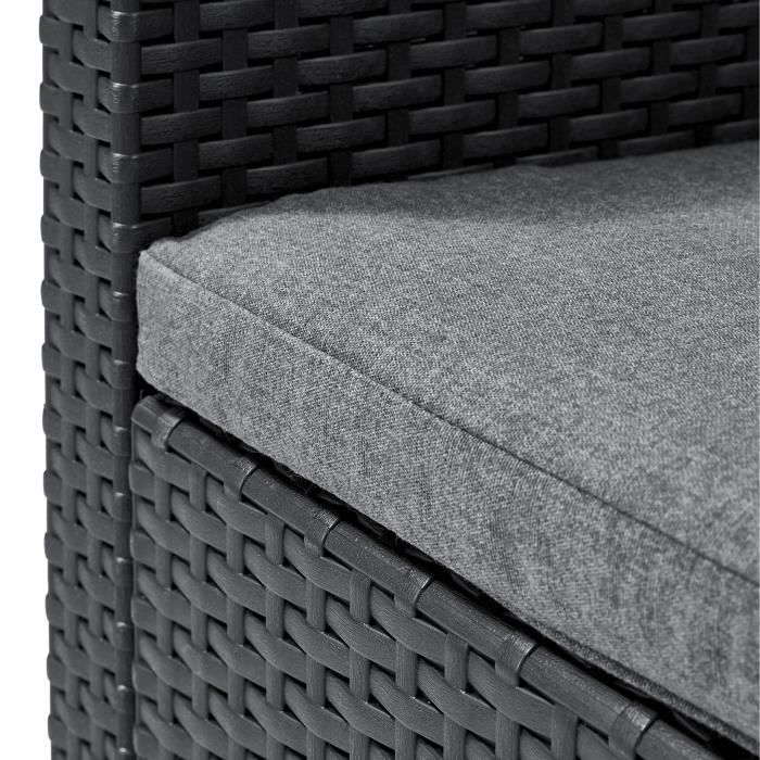 ALLIBERT by KETER - Fauteuil SanRemo - imitation rotin tressé - gris graphite