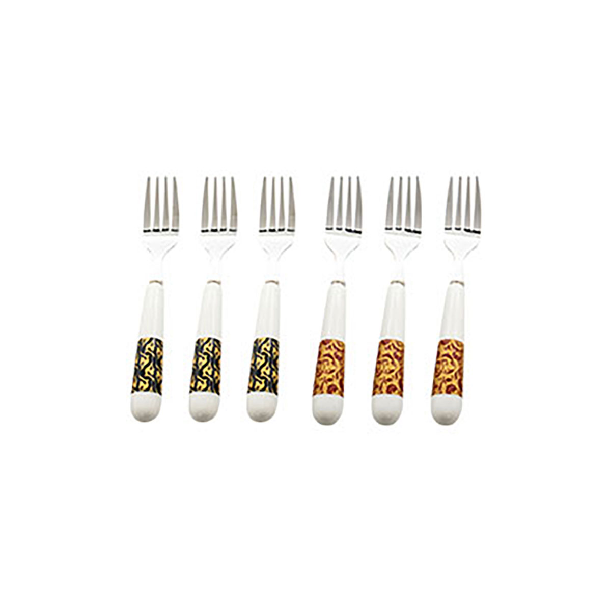 Set de 6 fourchettes à dessert en porcelaine et acier - Ortisei