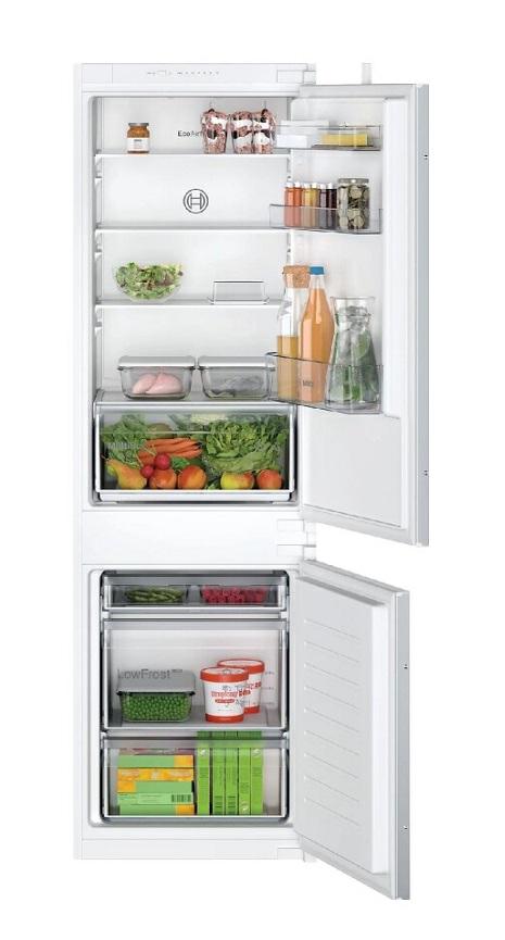 BOSCH LOW FROST 267LT AND WHITE COMBINED BUILT-IN FRIDGE KIV865SE0