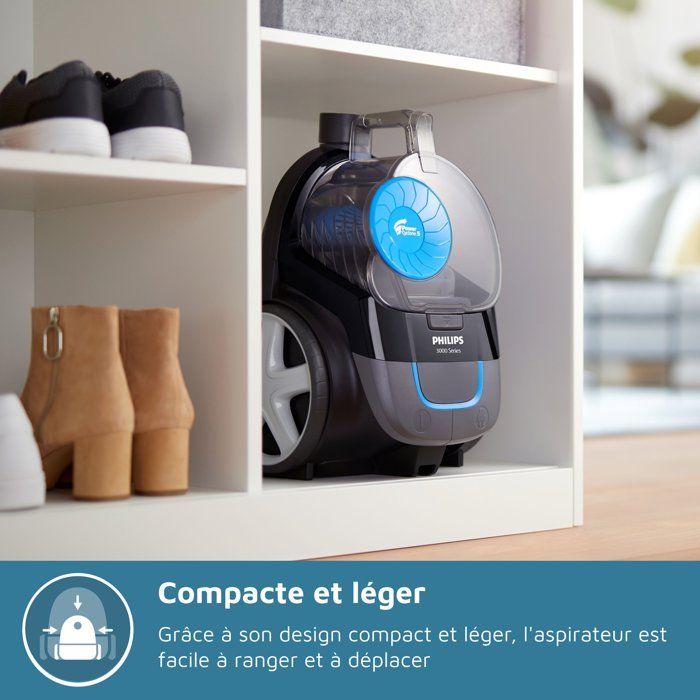 Aspirateur sans sac - PHILIPS FC9331/09 - 900 W - 1,5 L - Noir et bleu foncé