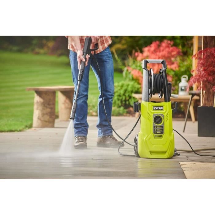 Nettoyeur haute pression 2000 W 150 bar 450 L - 8M flexible, serpentin, réservoir 0,9 L, lances (varieux-turbo), brosse rotative