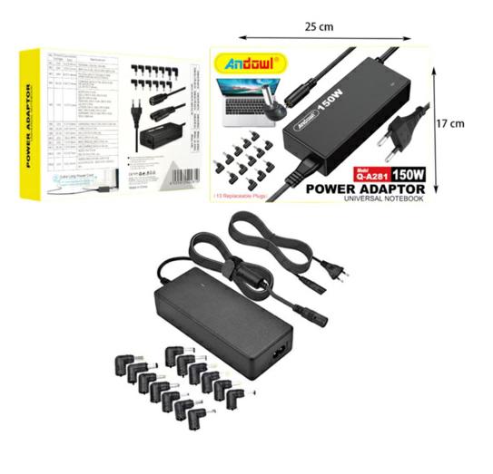 ANDOWL ALIMENTATORE NOTEBOOK 150W UNIVERSALE 13 TIPS Q-A281
