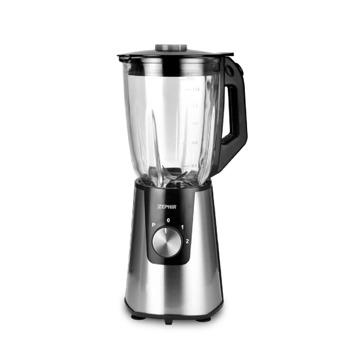 ZEPHIR FRULLATORE 1,5LT LAMA ACCIAIO 2VEL. 600W INOX/NERO ZHC488