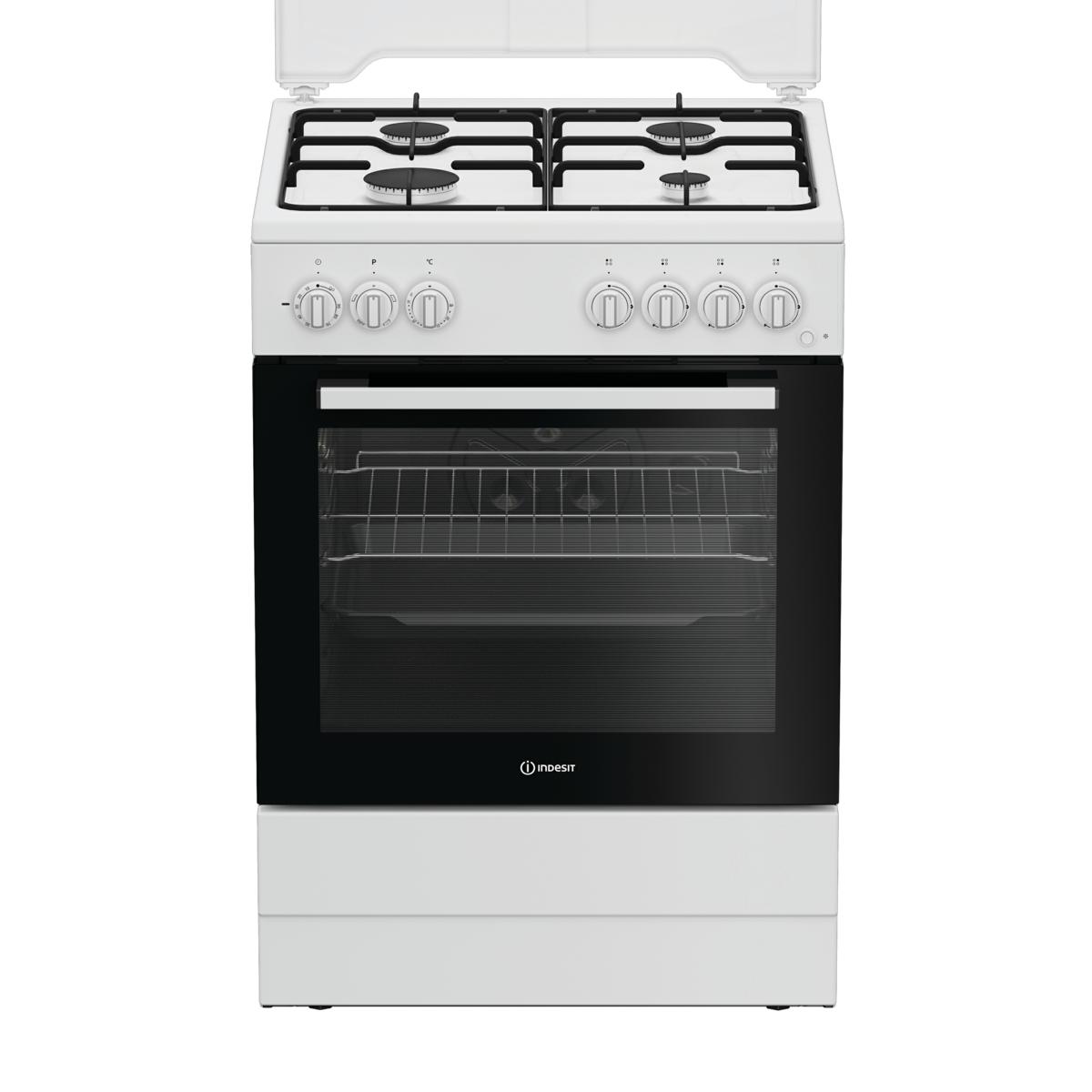 CUISINIÈRE À GAZ INDESIT 4 BRUCK. FOUR ÉLECTRIQUE 73LT 60x60 BLANC I6G3PMW