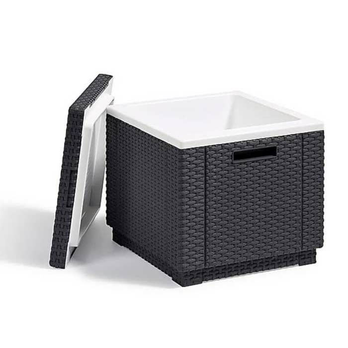 Table basse en résine tressée ALLIBERT - Gris