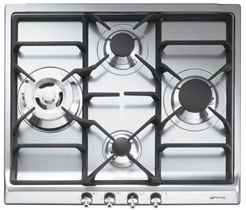 Cuisinière à gaz Smeg 4 ZONES 60 CM EN ACIER INOXYDABLE SER60SGH3