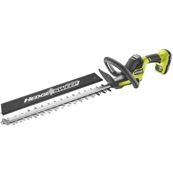 Taille-haie sans fil 18 V RYOBI LINE RY18HT45A-120 ONE+ - lame de 45 cm - 1 batterie 18 V 2,0 Ah et 1 chargeur de batterie