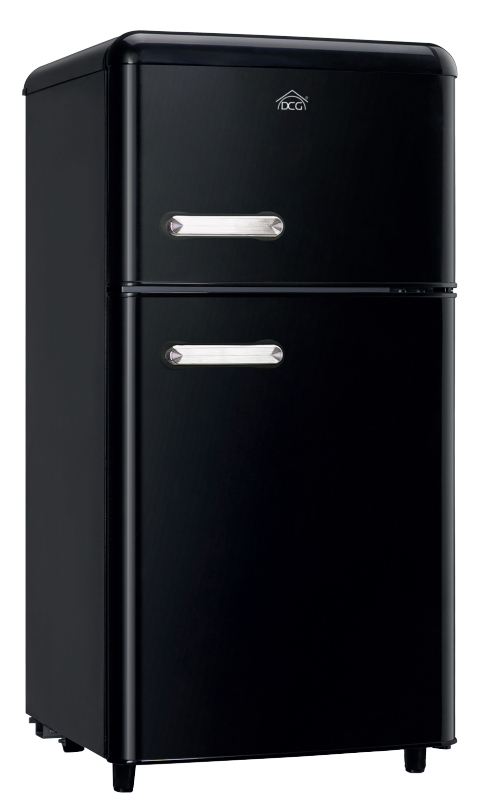RÉFRIGÉRATEUR À DOUBLE PORTE DCG RETRO LINE 110LT ET NOIR MF110BCDP