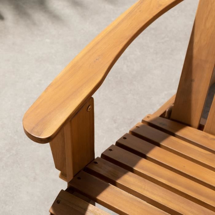 Chaise de jardin inclinable en acacia FSC - 72,5 x 89,5 x H.94 cm