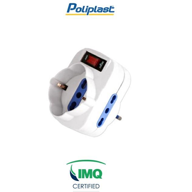 POLIPLAST ADATTATORE 2POSTI ITA1SCHUKO IMQ PROTEZIONE BULK 300614BI