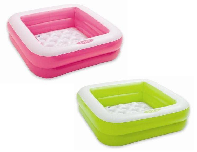 INTEX SQUARE INFLATABLE BABY POOL 86x86x25CM COL.ASSORTED 57100