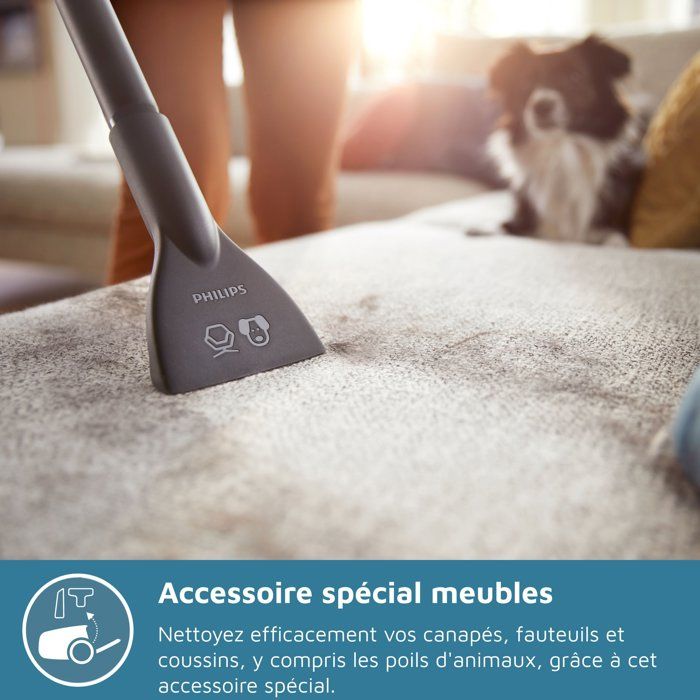 Système de sécurité Philips XB2122/09 série 2000, 850 W, PoweryClone 4, 77 dB, blanc et bleu