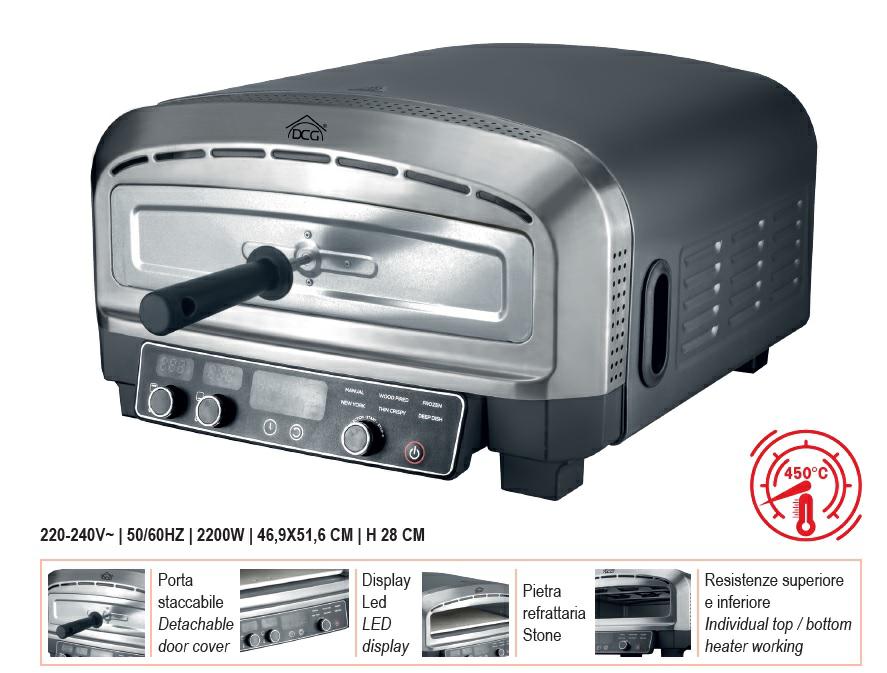 DCG FORNO PIZZA IN PIETRA REFRATTARIA STONE 20LT 2200W MB2350