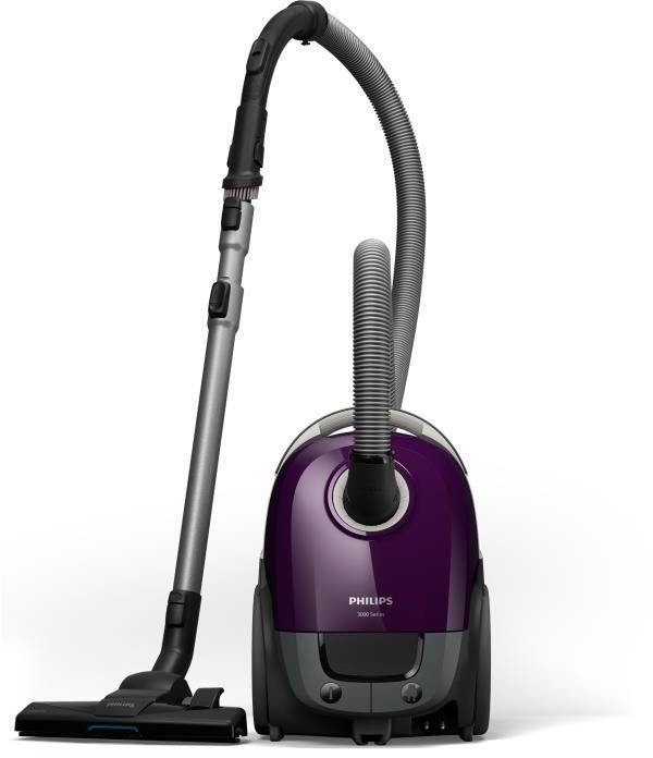 Aspirateur à sacs - PHILIPS - XD3100/06 - 900 W - 79 dB - Violet