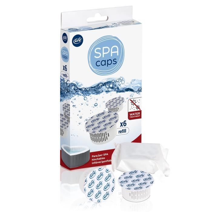 Recharges GRE SPA CAPS pour la désinfection des spas gonflables - Sans chlore - 6 capsules