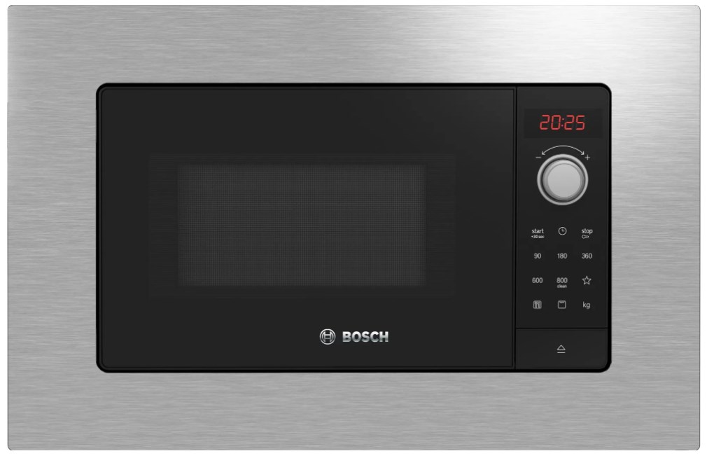Micro-ondes encastrable 20 lt Bosch 800W GRILL EN ACIER INOXYDABLE BEL623MS3