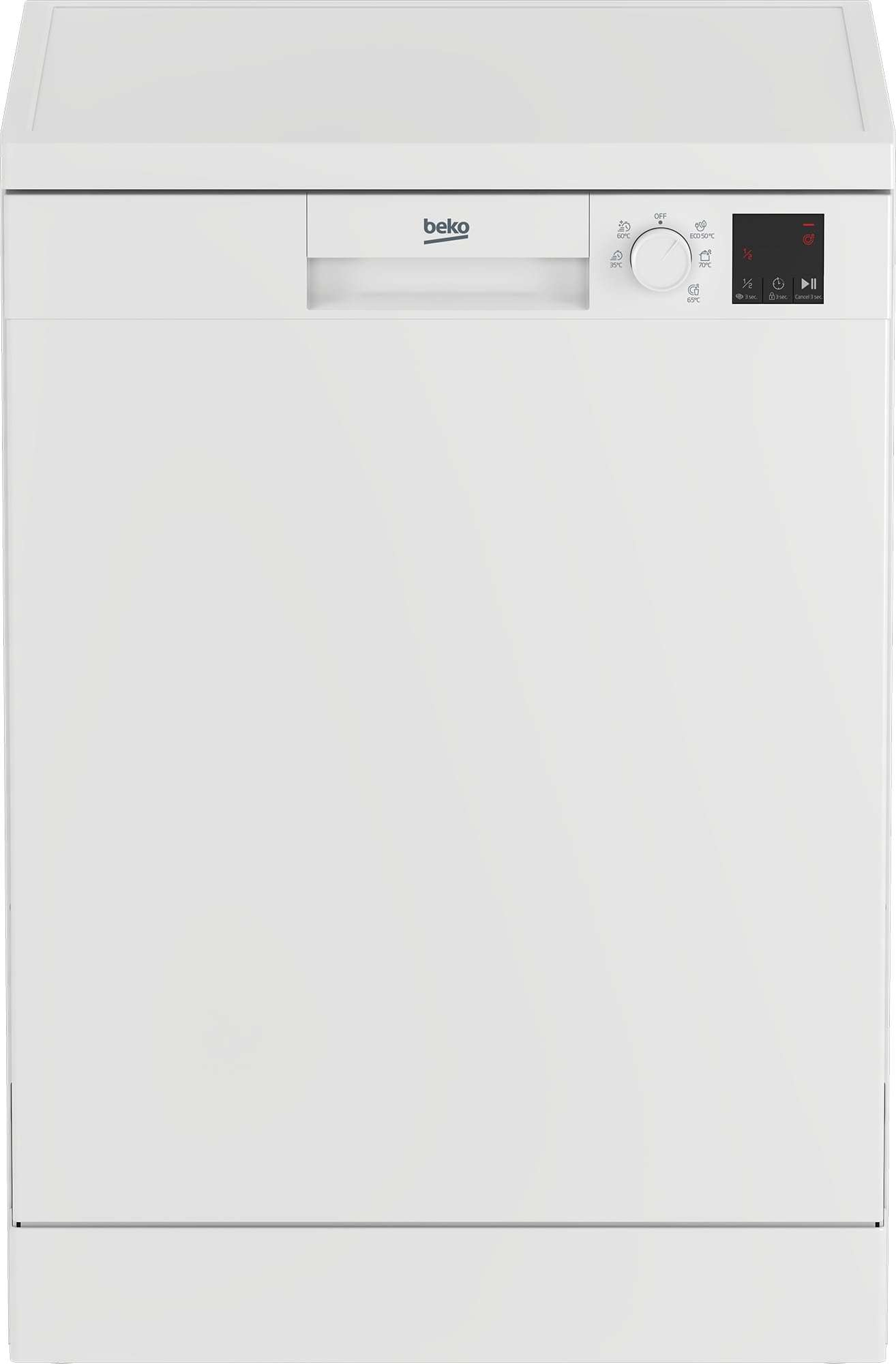 LAVE-VAISSELLE AUTOPORTANT COUVERT Beko 13 AVEC ÉCRAN BLANC DVN05320W